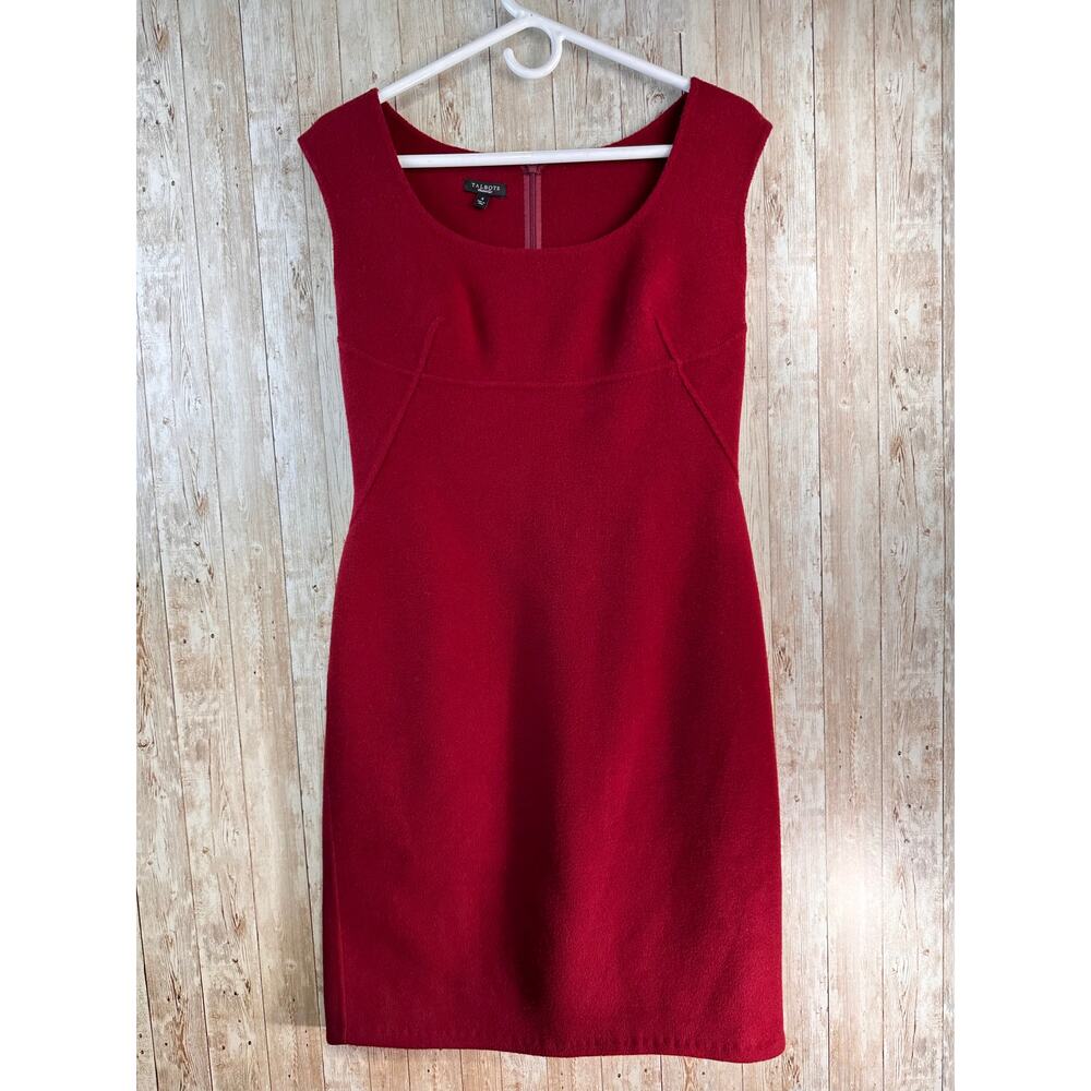 Talbots Wool Blend Dress Womens 4 Cranberry Red Sleeveless Christmas Holiday